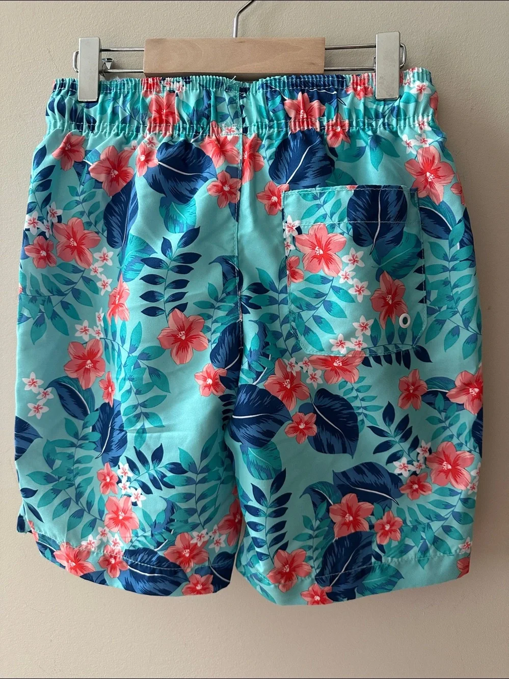 NWT The Children's Place Sport Boys Floral Swim Shorts with Coral Flowers